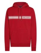 Central Chest Stripe Hoody Tops Sweatshirts & Hoodies Hoodies Red Tommy Hilfiger