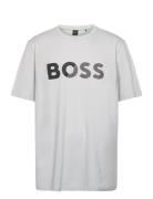 Tee Tape Logo Sport Men Men Sports Clothes Sport Tops Sport T-Skjorte Grey BOSS