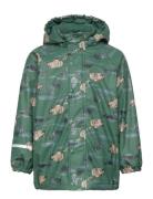 Rain Jacket - Aop, W. Fleece Outerwear Rainwear Jackets Green CeLaVi