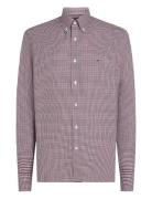 Flex Poplin Gingham Rf Shirt Tops Shirts Casual Burgundy Tommy Hilfiger