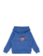 Archive Shield Raglan Hoodie Tops Sweatshirts & Hoodies Hoodies Blue GANT