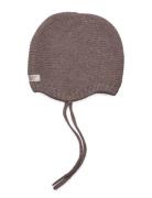 Bonnet Wool Knit Accessories Headwear Hats Baby Hats Brown Huttelihut