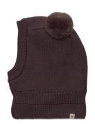 Balaclava Windstop W. Pompoms Accessories Headwear Balaclava Brown Huttelihut