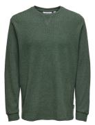 Onswaffle Rlx Ls Tee Tops Sweatshirts & Hoodies Sweatshirts Green ONLY & SONS