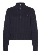 Cable-Knit Cotton Quarter-Zip Sweater Tops Knitwear Jumpers Navy Polo Ralph Lauren