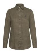 Classic Fit Linen Shirt Tops Shirts Linen Shirts Khaki Green Polo Ralph Lauren