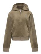 Jc Diamante Zip Thru Hood Tops Sweatshirts & Hoodies Hoodies Green Juicy Couture