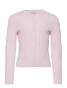 Mini-Cable Cotton Cardigan Tops Knitwear Cardigans Pink Ralph Lauren Kids