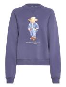 Polo Bear Over Fleece Crewneck Tops Knitwear Jumpers Purple Polo Ralph Lauren