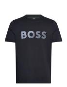 Tee Tape Logo Sport Men Men Sports Clothes Sport Tops Sport T-Skjorte Navy BOSS