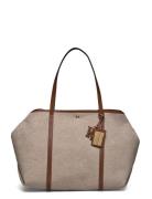 Canvas & Leather Large Emerie Tote Bags Totes Beige Lauren Ralph Lauren