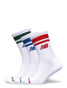 Everyday Stripe Midcalf 3 Pack Sport Women Sport Clothing Sport Socks White New Balance