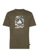 M C Camo Box T Sport Men Sports Clothes Sport Tops Sport T-Skjorte Khaki Green Adidas Sportswear