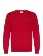 Classic Cotton V-Neck Tops Knitwear V-necks Red GANT