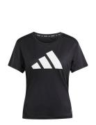 Run It Tee Sport Sport Clothing Sports Tops & T-shirts Sport T-Skjorte Black Adidas Performance