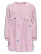 Kmglavina Life L/S Ck Embdress Ub Swt Dresses & Skirts Dresses Casual Dresses Long-sleeved Casual Dresses Pink Kids Only