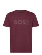 Tee Logo Glamping Sport Men Sports Clothes Sport Tops Sport T-Skjorte Burgundy BOSS