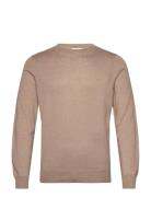 Man Fine Knit O-Neck Sweater Designers Knitwear Round Necks Beige Davida Cashmere