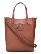 Pebbled Leather Small Cameryn Tote Bag Shopper Taske Brown Lauren Ralph Lauren