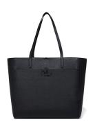 Pebbled Leather Large Cameryn Tote Bag Shopper Taske Black Lauren Ralph Lauren