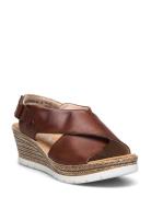 61975-00 Espadrillos Med Hæl Sandal Brown Rieker