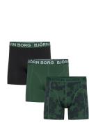 Cotton Stretch Boxer 3P Boxershorts Green Björn Borg