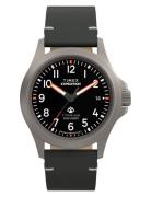 Expedition North Titanium Qa 38Mm Black Dial Black Eco-Friendly Leather Strap Accessories Watches Analog Watches Grey Timex