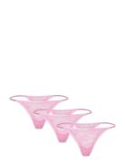 Brief Jennie Lace Thong 3 Pack G-streng Undertøj Pink Lindex