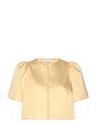 Serena Short Sleeve Blouse Designers Blouses Short-sleeved Yellow Malina