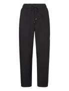 Flowy Straight-Fit Trousers With Bow Bottoms Trousers Straight Leg Black Mango