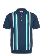 Cttn Vertical Stripe Tops Polos Short-sleeved Navy Original Penguin