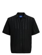 Jorparos Knit Easter Ss Crochet Polo Jnr Tops Knitwear Short Sleeve Knitted Polos Black Jack & J S