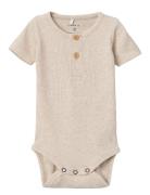 Nbmkab Ss Body Noos Bodies Short-sleeved Beige Name It