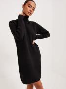Pieces - Strikkjoler - Black - Pcellen Ls High Neck Knit Dress Noo - Kjoler