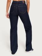 Pieces - Straight jeans - Dark Blue Denim - Pcholly Hw Wide Jeans Db Unwash Noo - Jeans