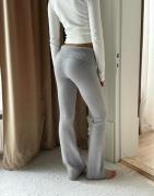 Nelly - Grå - Tight Rib Knit Pants