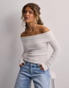 Only - Hvid - Onlbertha Ls Off Shoulder Knt