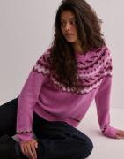 Only - Pink - Onlisle Life Ls O-Neck Cc Knt