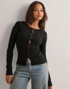 Nelly - Sort - Rib Bow LS Top