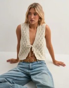 Only - Beige - Onlchili S/L String Cardigan Knt