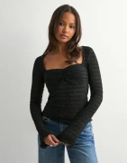 Nelly - Sort - Romantic Structure Sheer Top