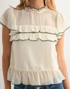 Nelly - Beige - Flounce Around Blouse