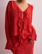 Neo Noir - Rød - Whisper Burnout Blouse