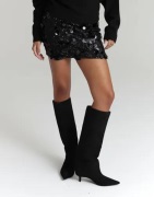 Nelly - Sort - Sequin Mini Skirt