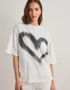 One Teaspoon - Hvid - Heart White Kobe Tee