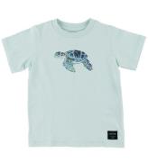 Mini A Ture T-shirt - Steffen - Blue Skylight m. Skildpadde