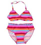 Color Kids Bikini - Vivi - Pink/Orange/Turkisstribet