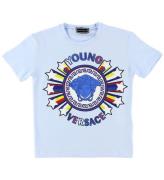 Young Versace T-shirt - LyseblÃ¥ m. Logo/Stjerner