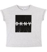 DKNY T-shirt - GrÃ¥meleret/Sort m. Logo