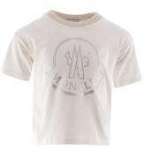 Moncler T-shirt - Off White/SÃ¸lv m. Logo